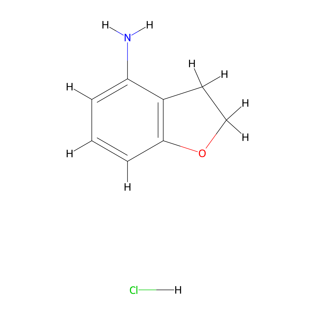 2,3-Dihydrobenzofuran-4-amine hydrochloride molecular structure, CAS 2135331-32-5