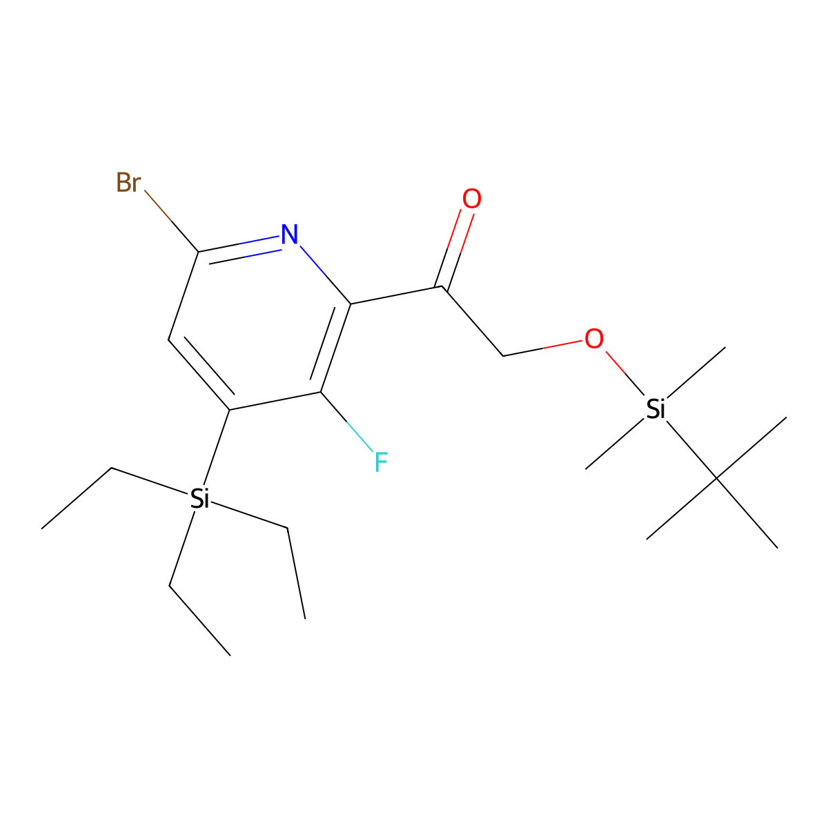 1-(6-Bromo-3-fluoro-4-(triethylsilyl)pyridin-2-YL)-2-((tert-butyldimethylsilyl)oxy)ethan-1-one molecular structure, CAS 2135331-40-5