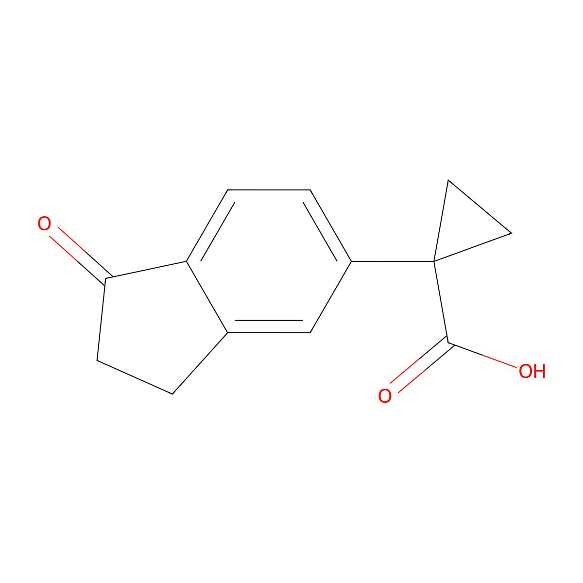 1-(1-Oxo-2,3-dihydro-1H-inden-5-YL)cyclopropane-1-carboxylic acid molecular structure, CAS 2135331-45-0