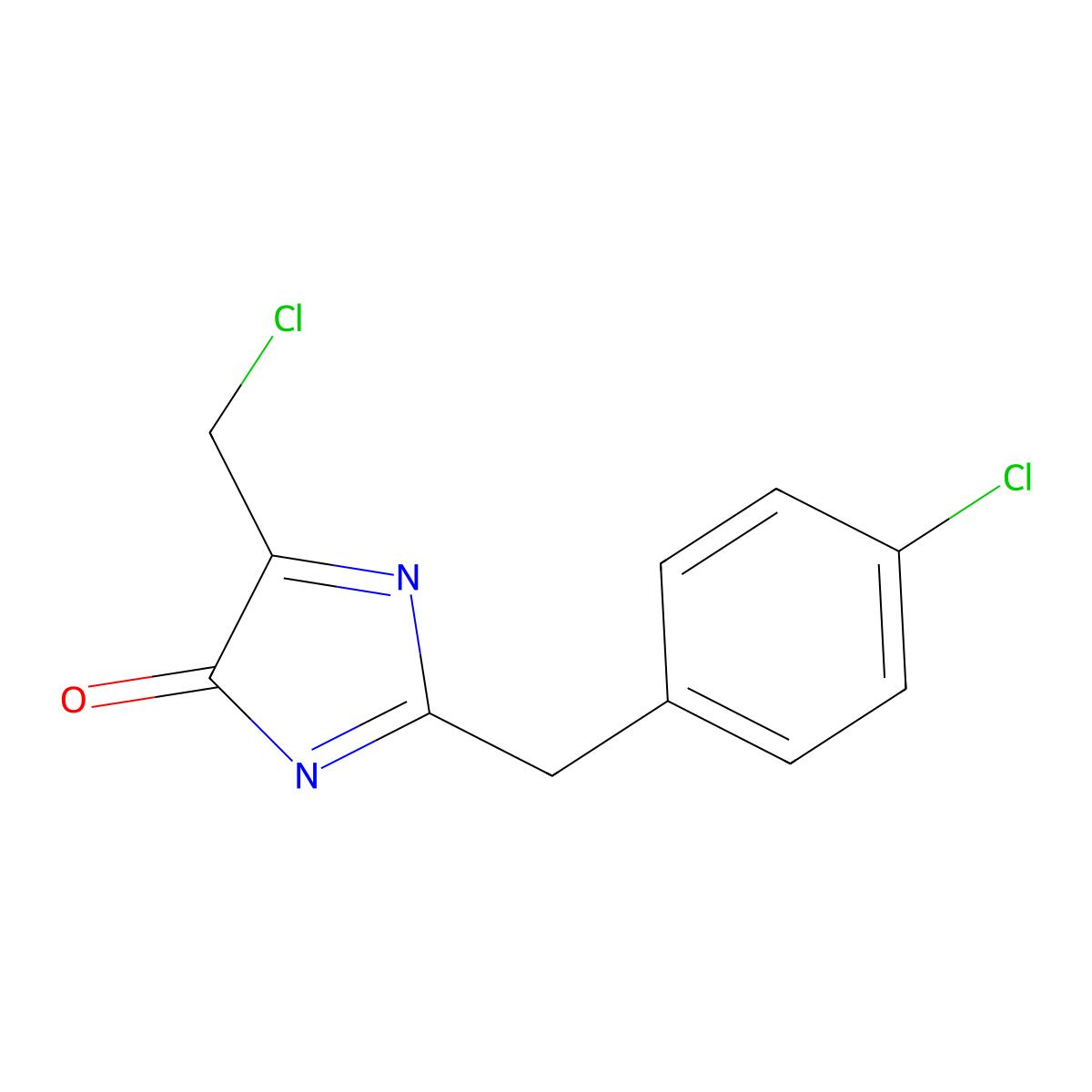 2-(4-Chlorobenzyl)-5-(chloromethyl)-4H-imidazol-4-one molecular structure, CAS 2135331-46-1
