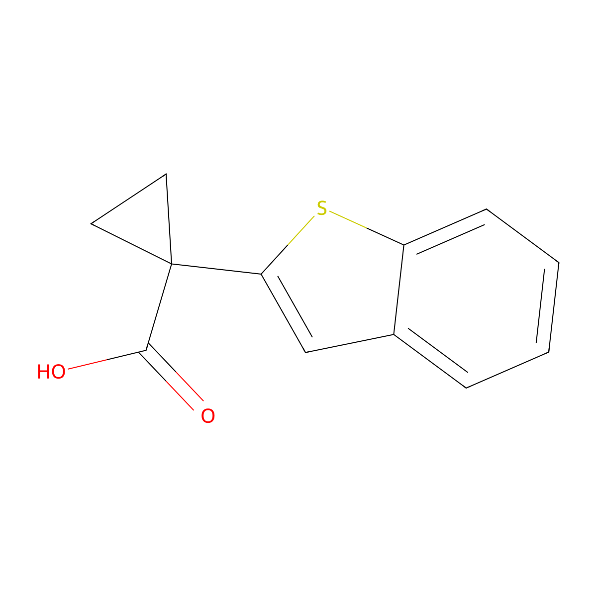 1-(1-Benzothiophen-2-yl)cyclopropane-1-carboxylic acid molecular structure, CAS 2135331-47-2