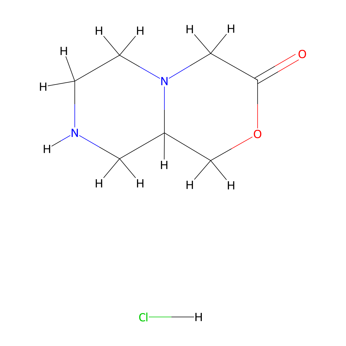 Hexahydropyrazino[2,1-C][1,4]oxazin-3(4H)-one hcl molecular structure, CAS 2135331-50-7
