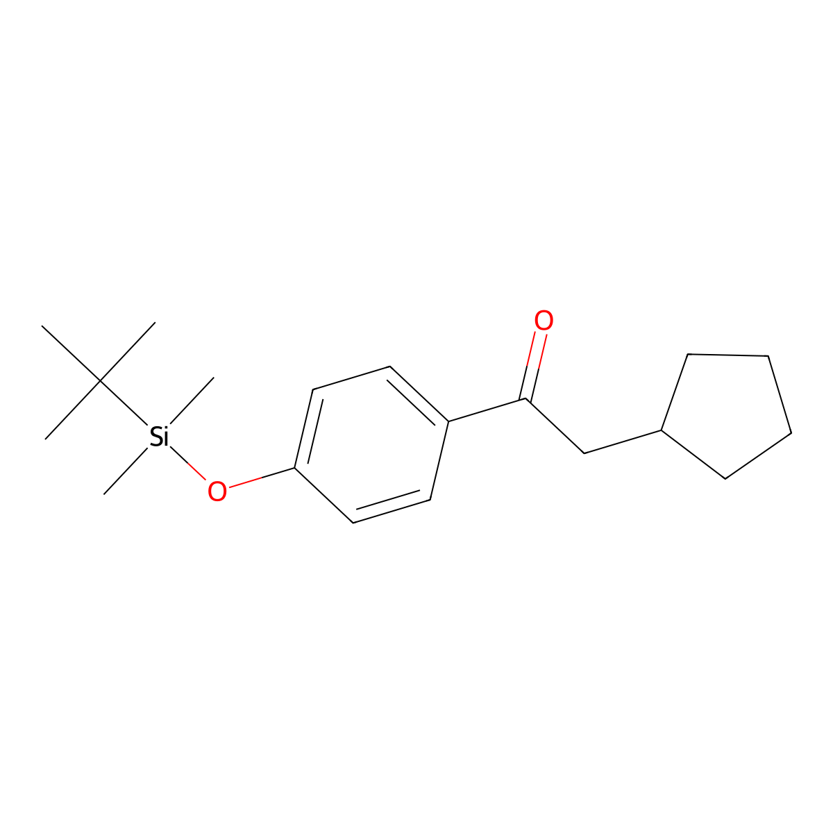 1-(4-((Tert-butyldimethylsilyl)oxy)phenyl)-2-cyclopentylethan-1-one molecular structure, CAS 2135331-53-0