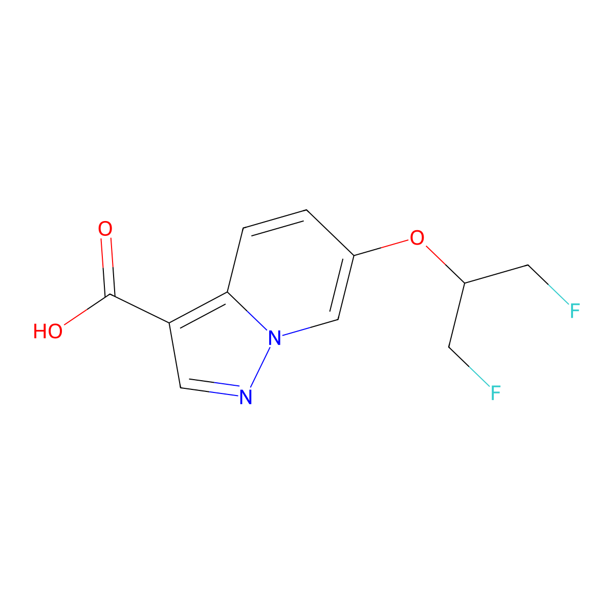 6-((1,3-Difluoropropan-2-YL)oxy)pyrazolo[1,5-A]pyridine-3-carboxylic acid molecular structure, CAS 2135331-60-9