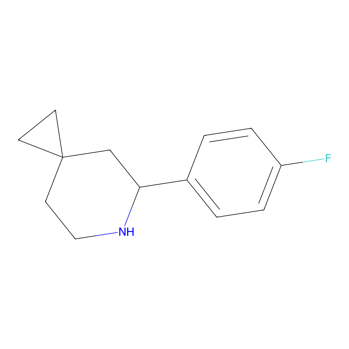 5-(4-Fluorophenyl)-6-azaspiro[2.5]octane molecular structure, CAS 2135331-64-3