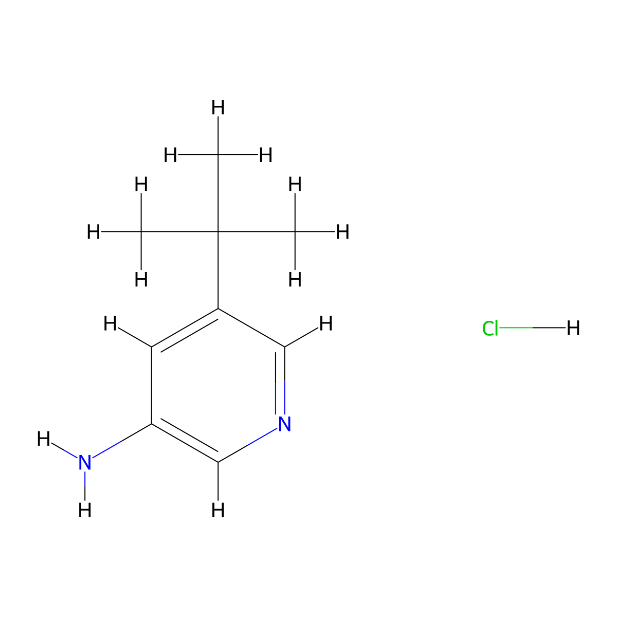 5-(tert-Butyl)pyridin-3-amine hydrochloride molecular structure, CAS 2135331-65-4