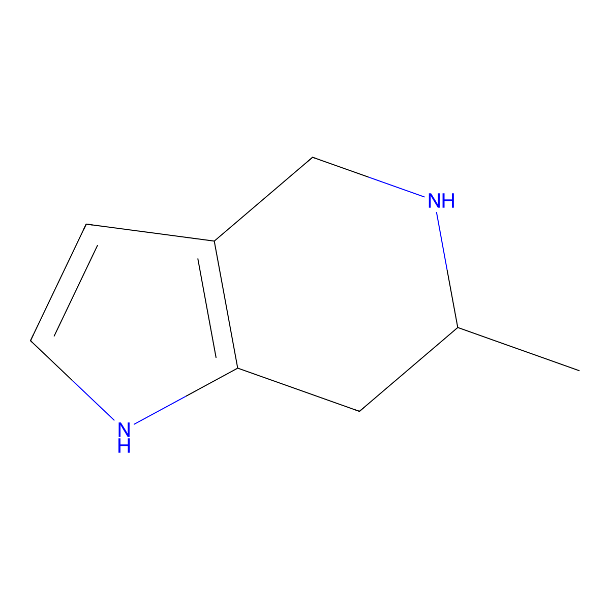 6-Methyl-4,5,6,7-tetrahydro-1H-pyrrolo[3,2-C]pyridine molecular structure, CAS 2135331-71-2