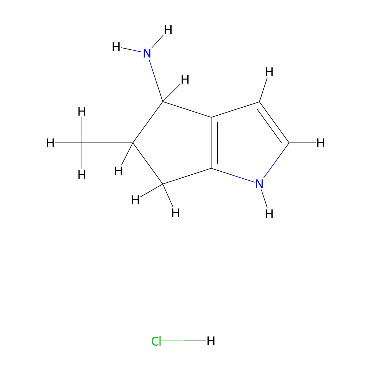 5-Methyl-1,4,5,6-tetrahydrocyclopenta[B]pyrrol-4-amine hcl molecular structure, CAS 2135331-73-4