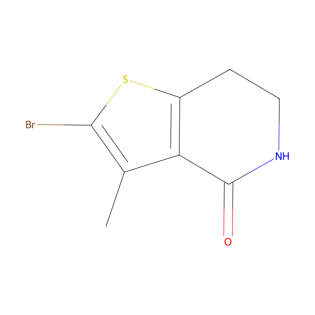 2-Bromo-3-methyl-6,7-dihydrothieno[3,2-C]pyridin-4(5H)-one molecular structure, CAS 2135331-74-5