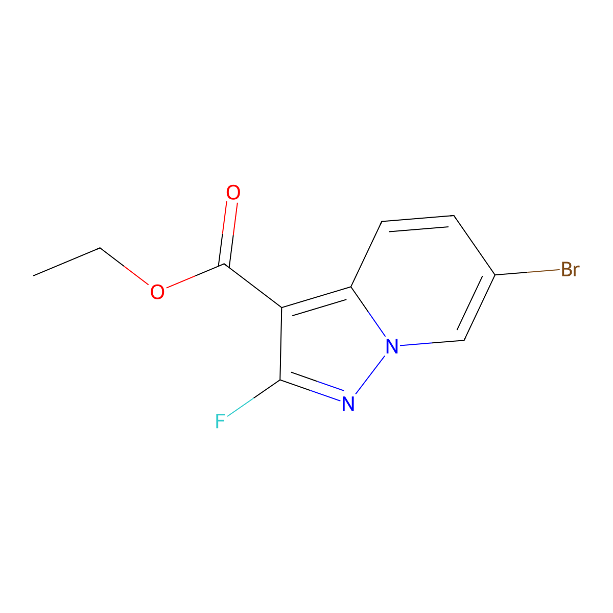 Ethyl 6-bromo-2-fluoropyrazolo[1,5-A]pyridine-3-carboxylate molecular structure, CAS 2135331-75-6