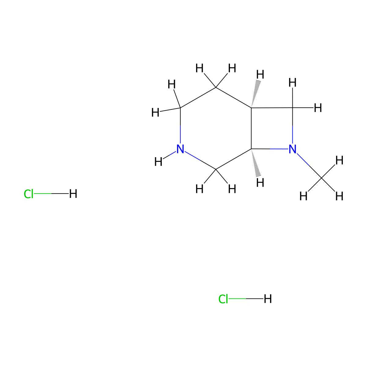 (1R,6S)-8-methyl-3,8-diazabicyclo[4.2.0]octane dihydrochloride molecular structure, CAS 2135331-77-8