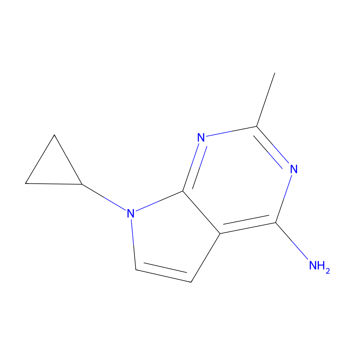 7-Cyclopropyl-2-methyl-7H-pyrrolo[2,3-D]pyrimidin-4-amine molecular structure, CAS 2135331-78-9