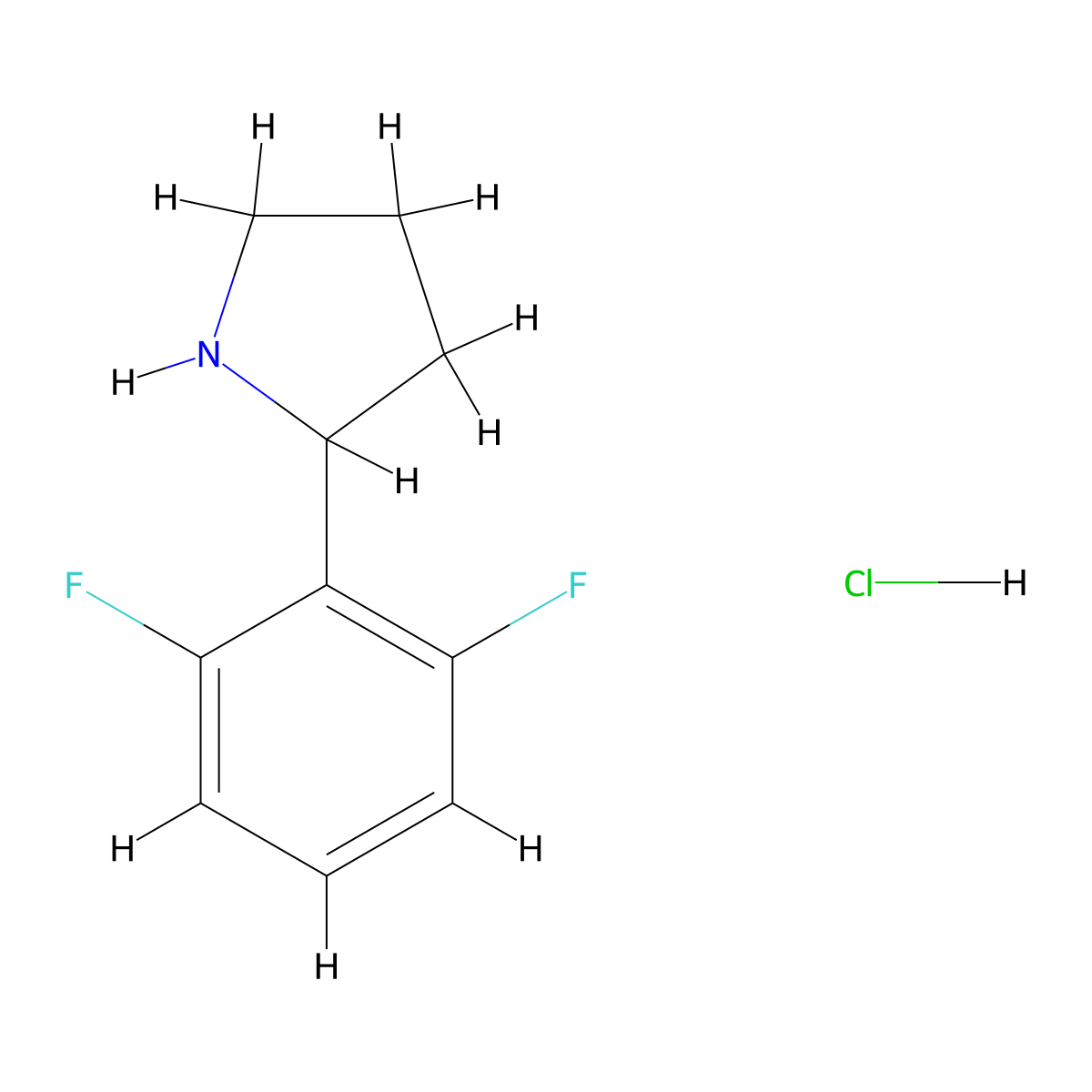 2-(2,6-Difluorophenyl)pyrrolidine hydrochloride molecular structure, CAS 2135331-85-8