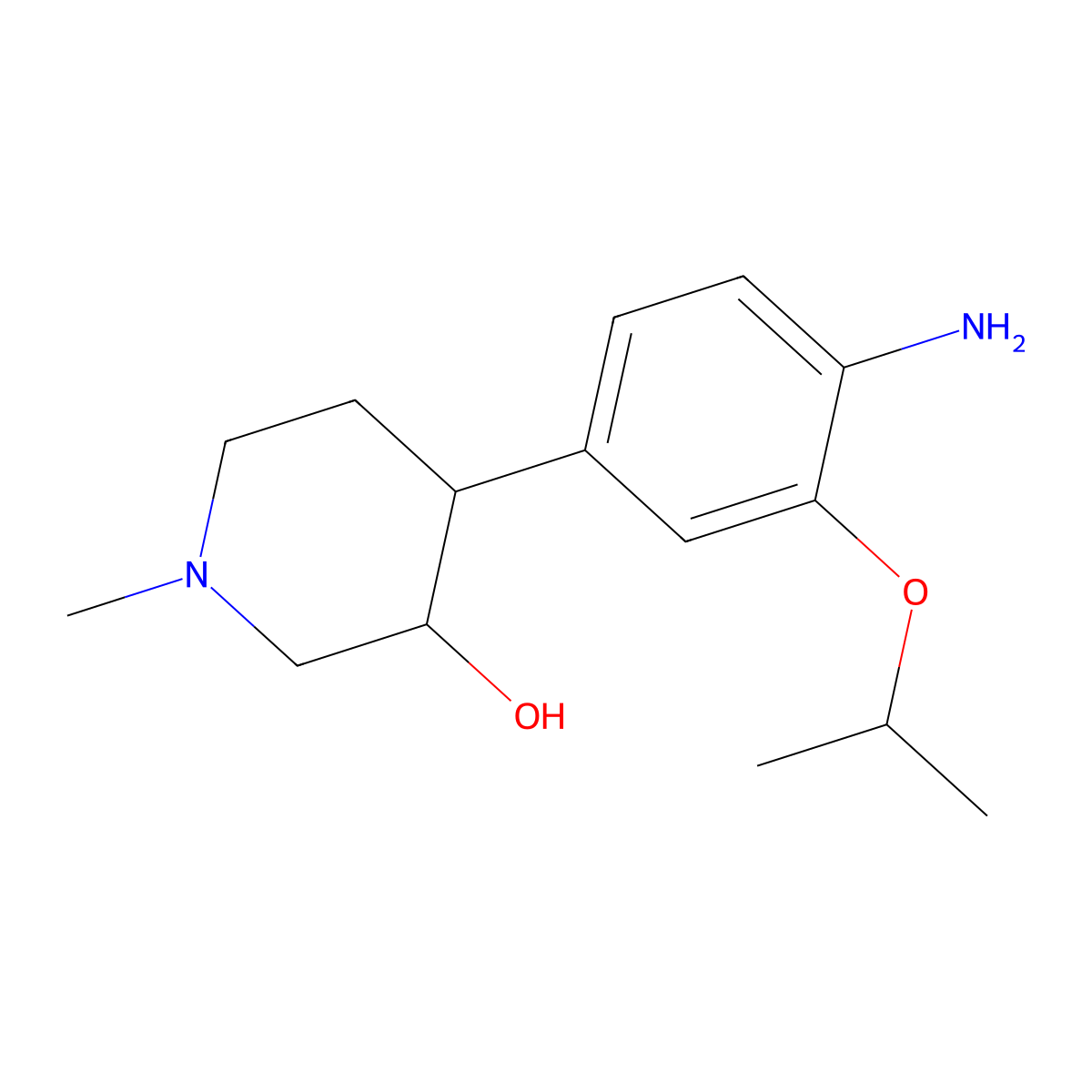 4-(4-Amino-3-isopropoxyphenyl)-1-methylpiperidin-3-OL molecular structure, CAS 2135331-87-0
