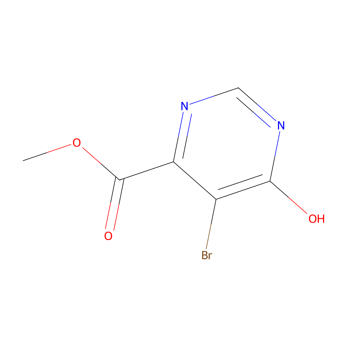 Methyl 5-bromo-6-hydroxypyrimidine-4-carboxylate molecular structure, CAS 2135331-90-5