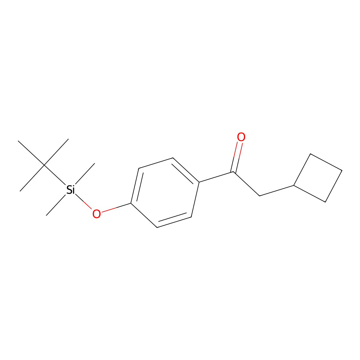 1-(4-((Tert-butyldimethylsilyl)oxy)phenyl)-2-cyclobutylethan-1-one molecular structure, CAS 2135331-91-6