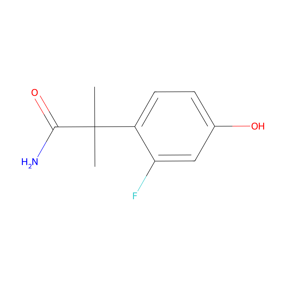 2-(2-Fluoro-4-hydroxyphenyl)-2-methylpropanamide molecular structure, CAS 2135331-96-1