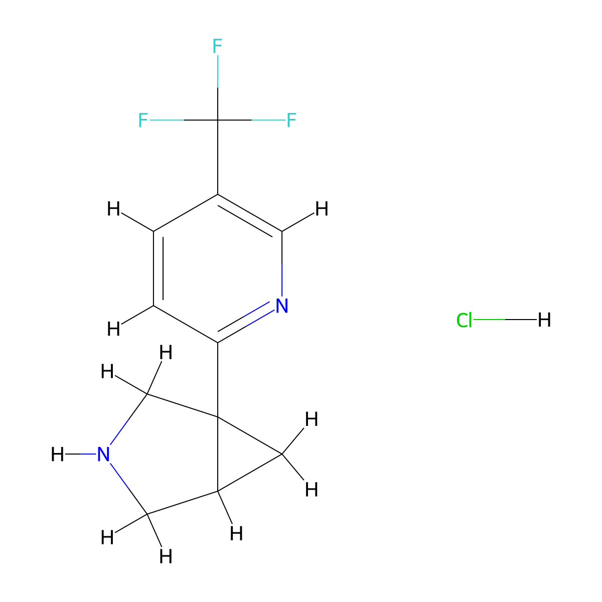 1-(5-(Trifluoromethyl)pyridin-2-YL)-3-azabicyclo[3.1.0]hexane hcl molecular structure, CAS 2135331-97-2