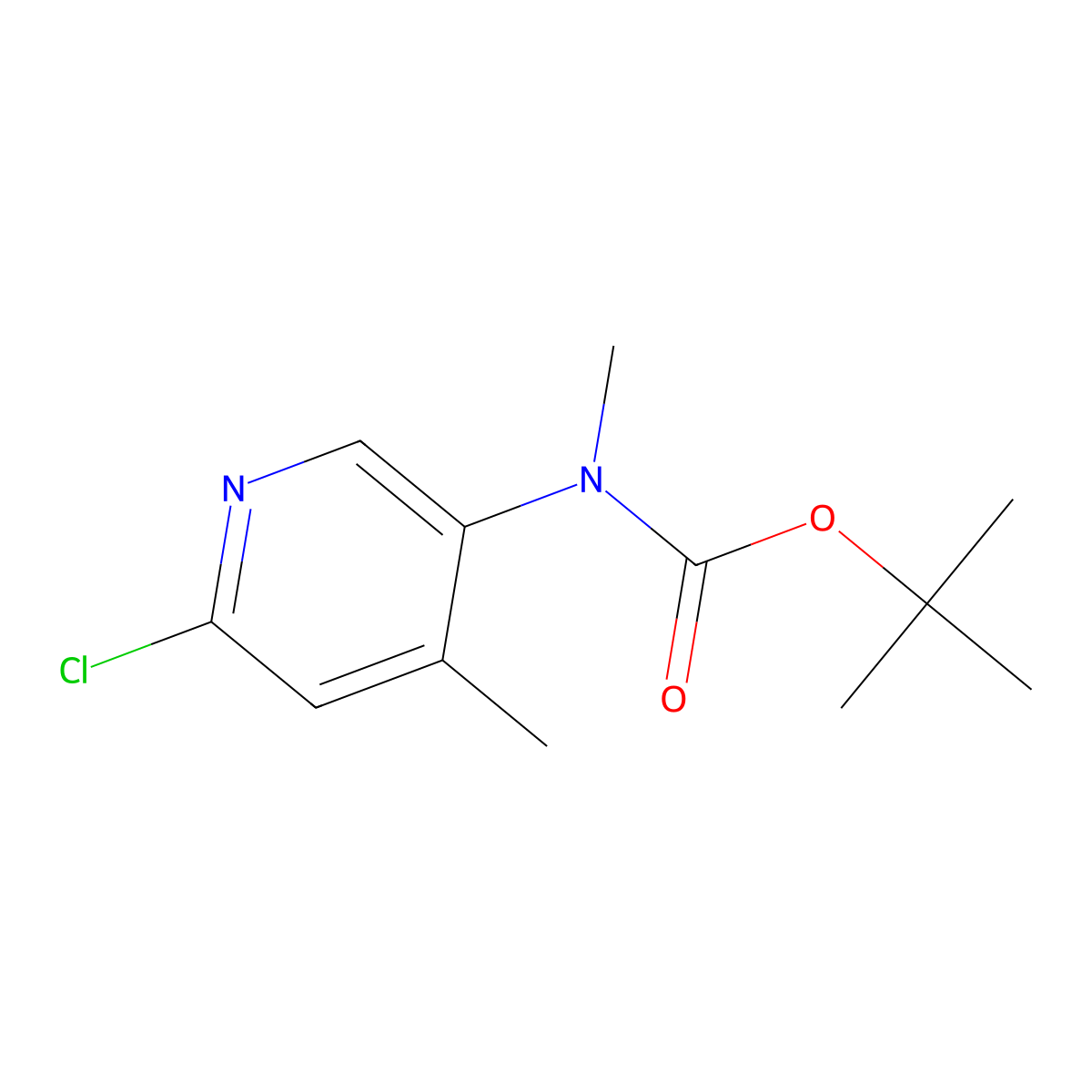 Tert-butyl (6-chloro-4-methylpyridin-3-YL)(methyl)carbamate molecular structure, CAS 2135332-08-8