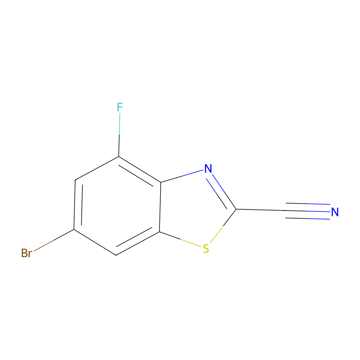6-Bromo-4-fluorobenzo[D]thiazole-2-carbonitrile molecular structure, CAS 2135332-09-9