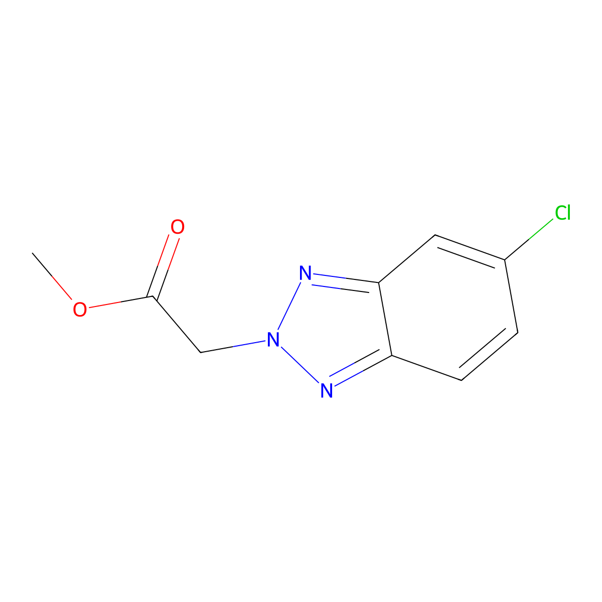 Methyl 2-(5-chloro-2H-benzo[D][1,2,3]triazol-2-YL)acetate molecular structure, CAS 2135332-13-5