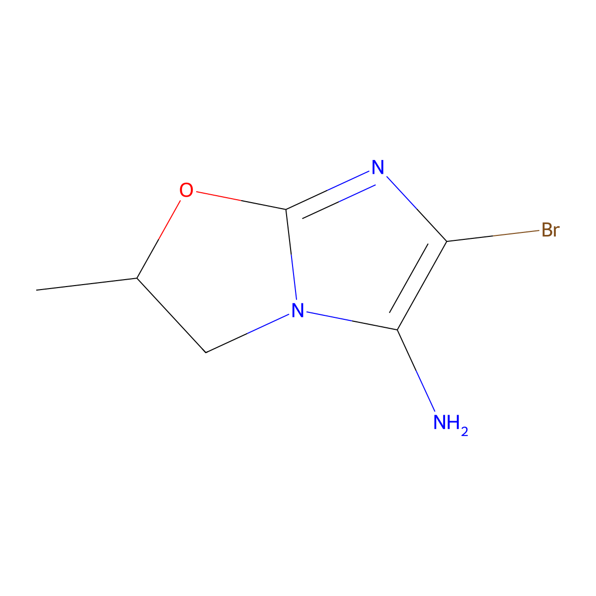 6-Bromo-2-methyl-2,3-dihydroimidazo[2,1-B]oxazol-5-amine molecular structure, CAS 2135332-15-7