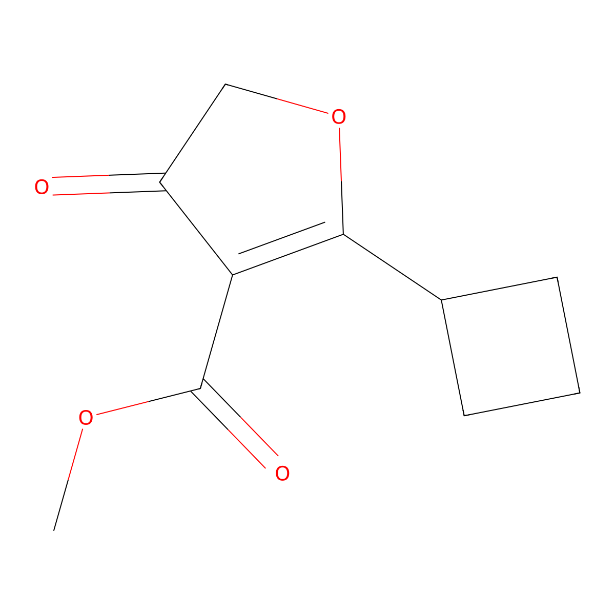 Methyl 2-cyclobutyl-4-oxo-4,5-dihydrofuran-3-carboxylate molecular structure, CAS 2135332-20-4