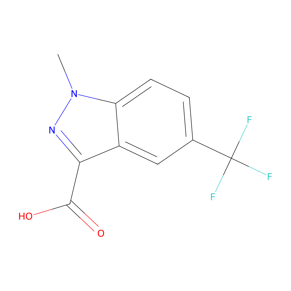 1-Methyl-5-(trifluoromethyl)-1H-indazole-3-carboxylic acid molecular structure, CAS 2135332-21-5