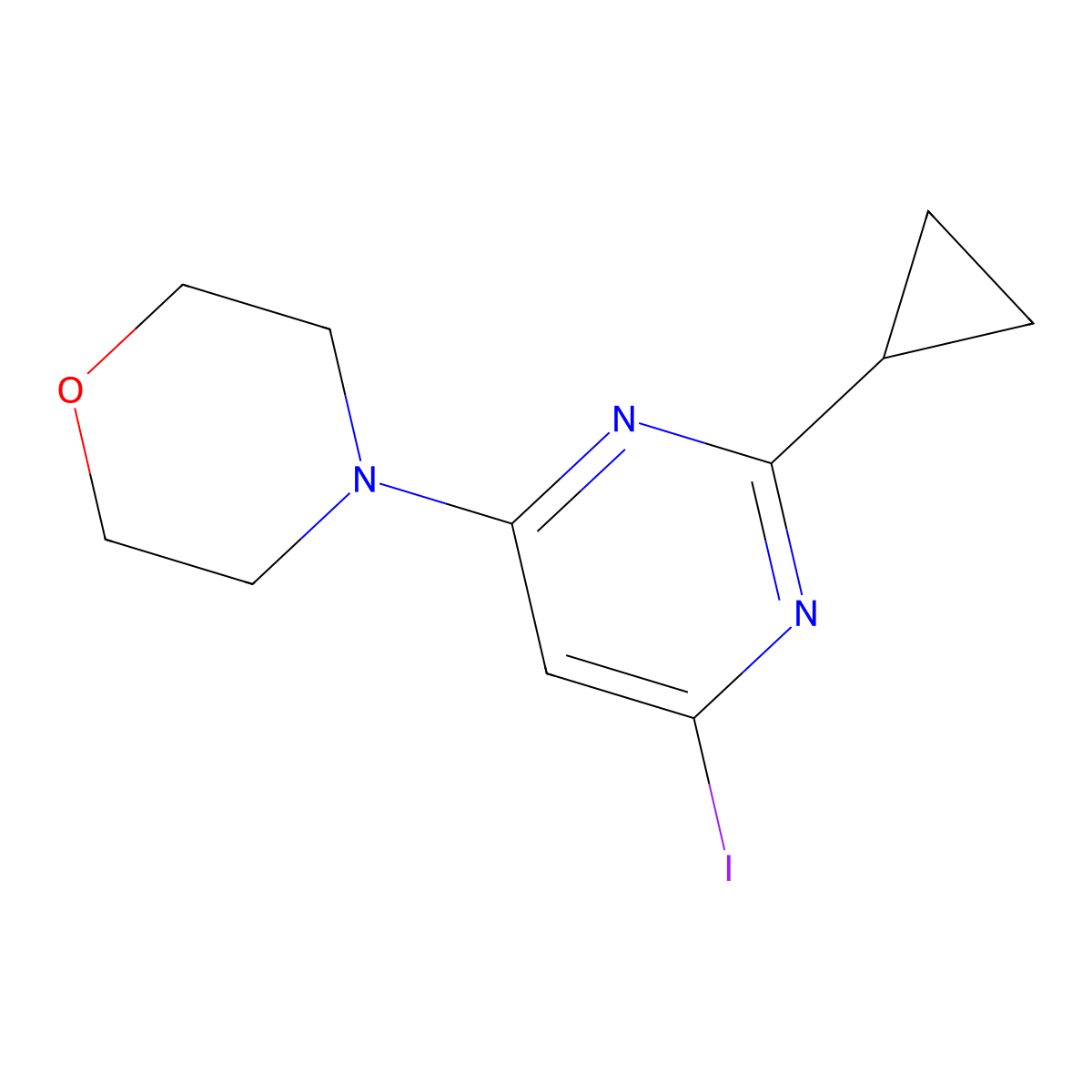 4-(2-Cyclopropyl-6-iodopyrimidin-4-YL)morpholine molecular structure, CAS 2135332-30-6