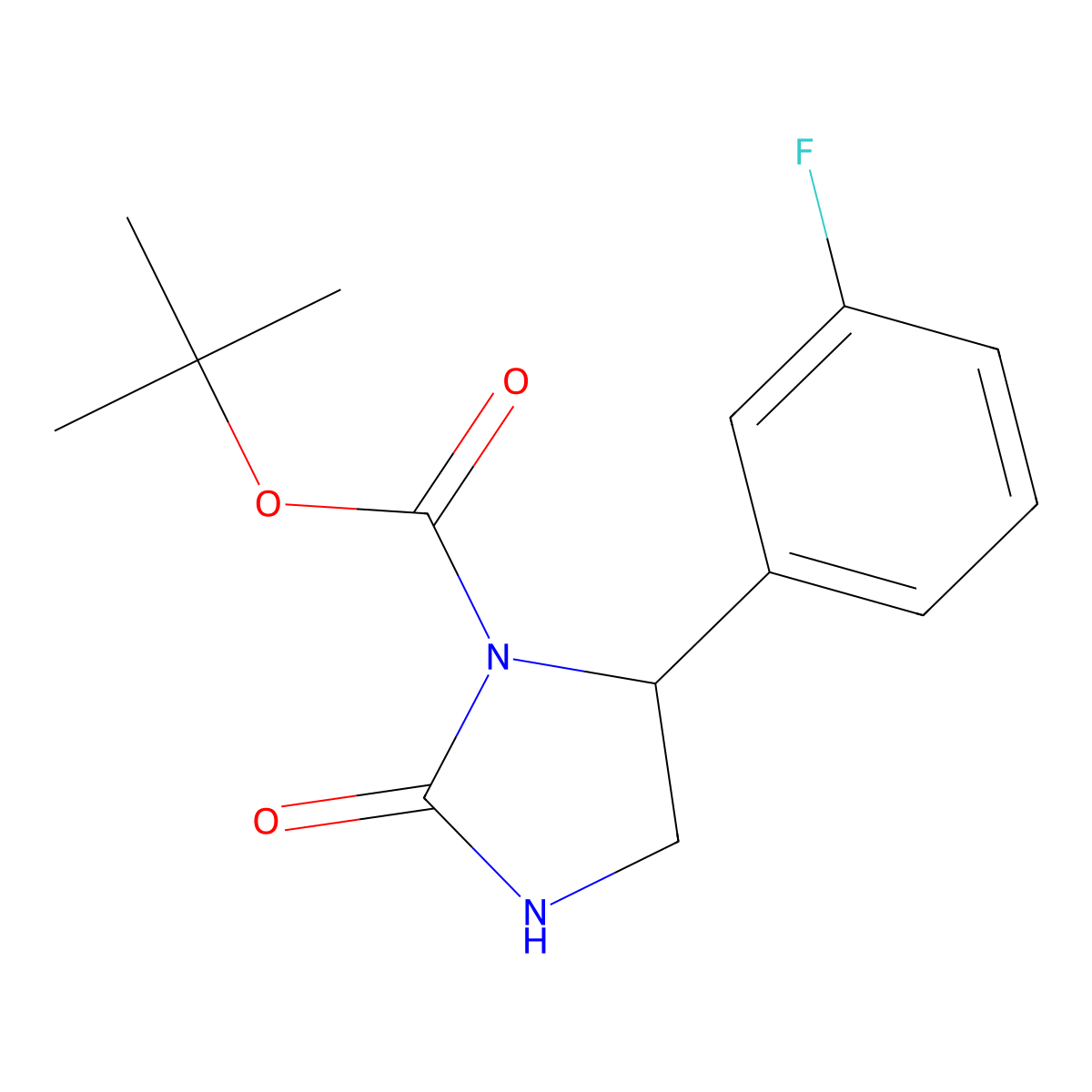 Tert-butyl 5-(3-fluorophenyl)-2-oxoimidazolidine-1-carboxylate molecular structure, CAS 2135332-38-4