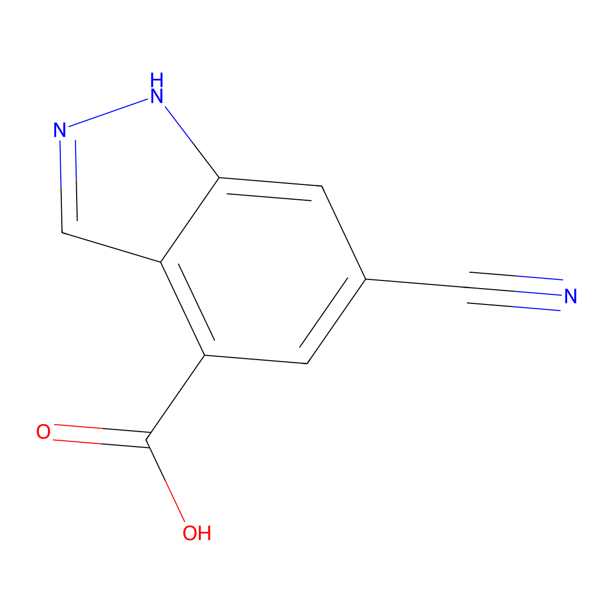 6-Cyano-1H-indazole-4-carboxylic acid molecular structure, CAS 2135332-39-5