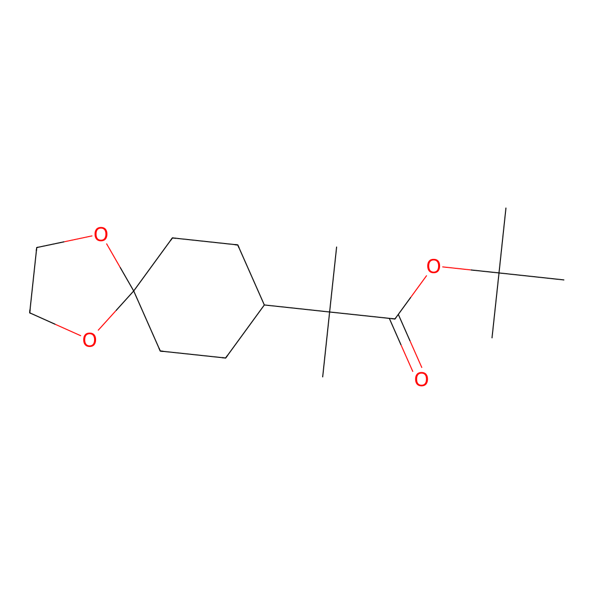 Tert-butyl 2-methyl-2-(1,4-dioxaspiro[4.5]decan-8-YL)propanoate molecular structure, CAS 2135332-58-8