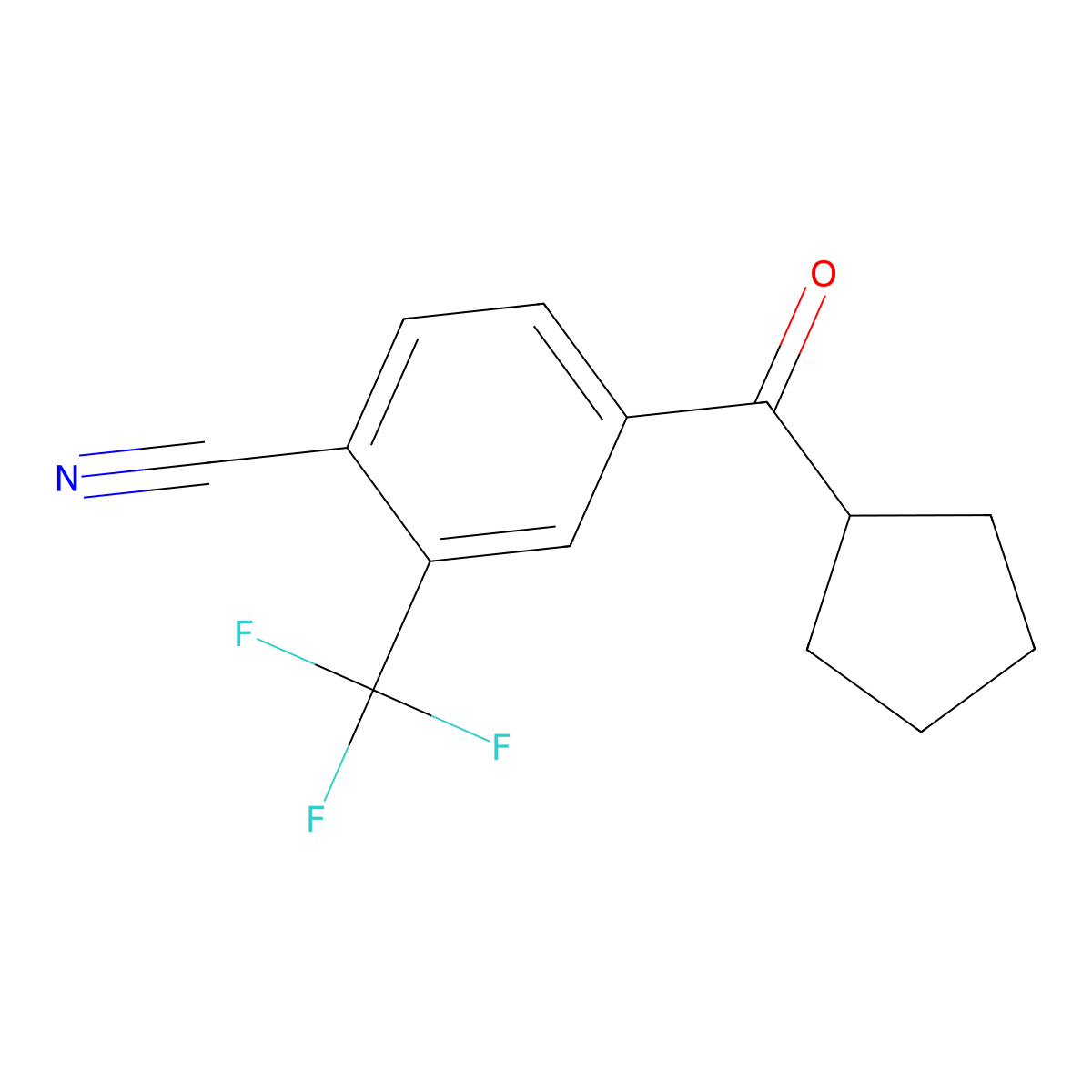 4-(Cyclopentanecarbonyl)-2-(trifluoromethyl)benzonitrile molecular structure, CAS 2135332-65-7