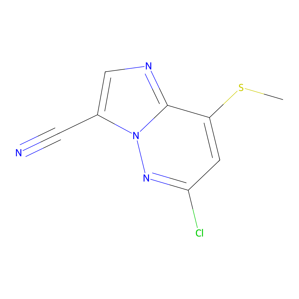 6-Chloro-8-(methylthio)imidazo[1,2-B]pyridazine-3-carbonitrile molecular structure, CAS 2135332-67-9