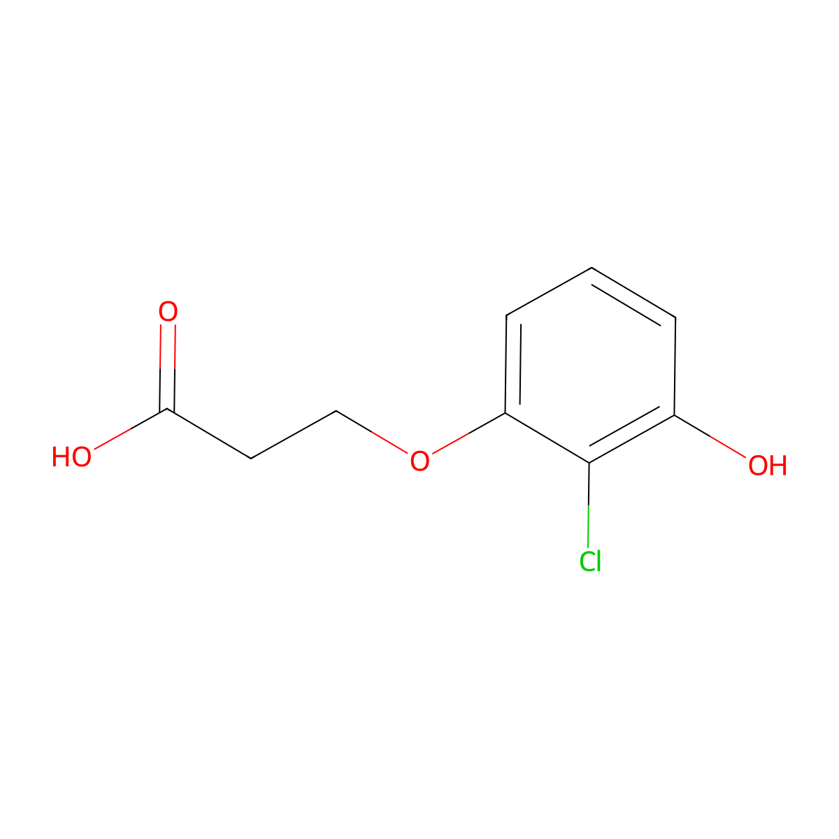 3-(2-Chloro-3-hydroxyphenoxy)propanoic acid molecular structure, CAS 2135332-69-1