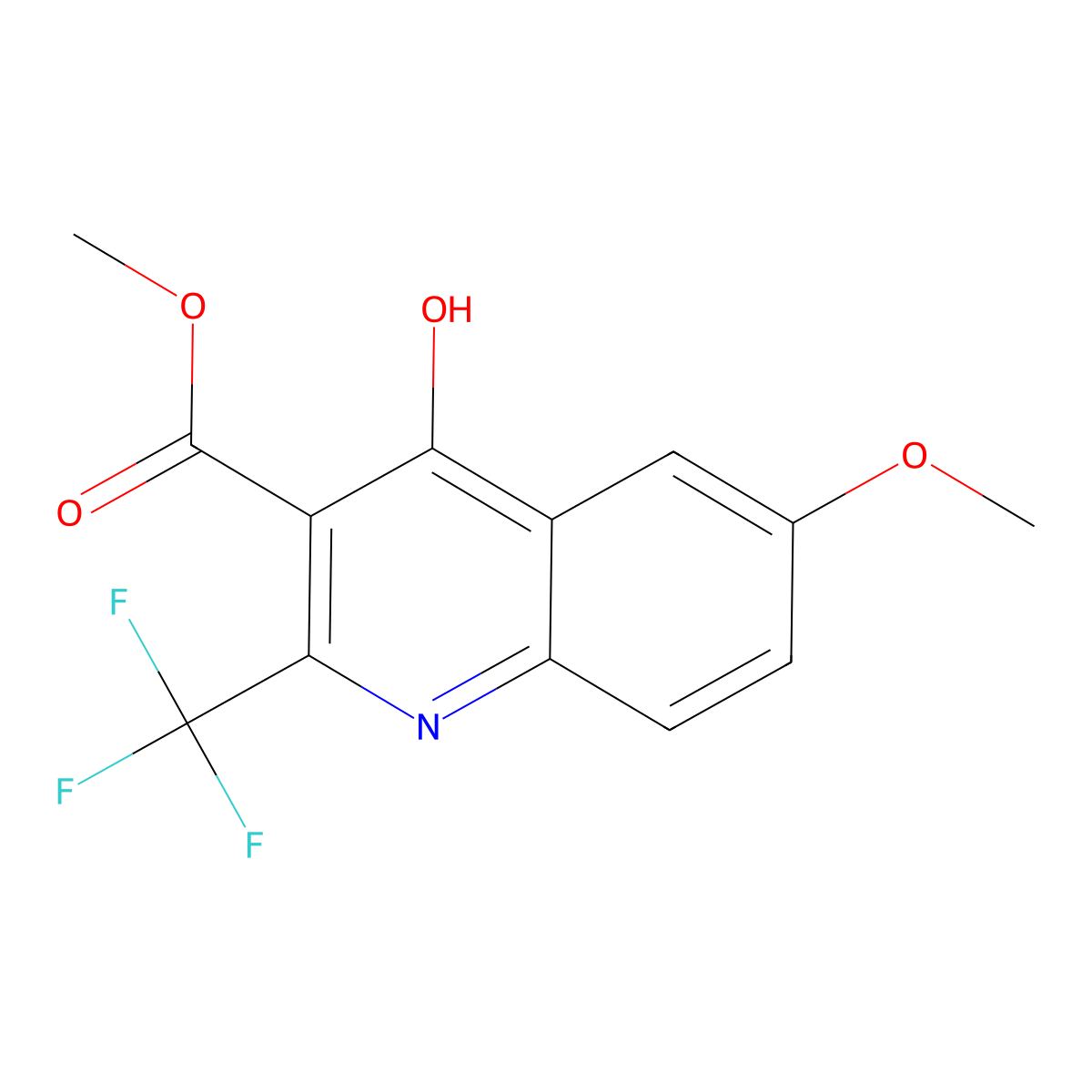 Methyl 4-hydroxy-6-methoxy-2-(trifluoromethyl)quinoline-3-carboxylate molecular structure, CAS 2135332-72-6