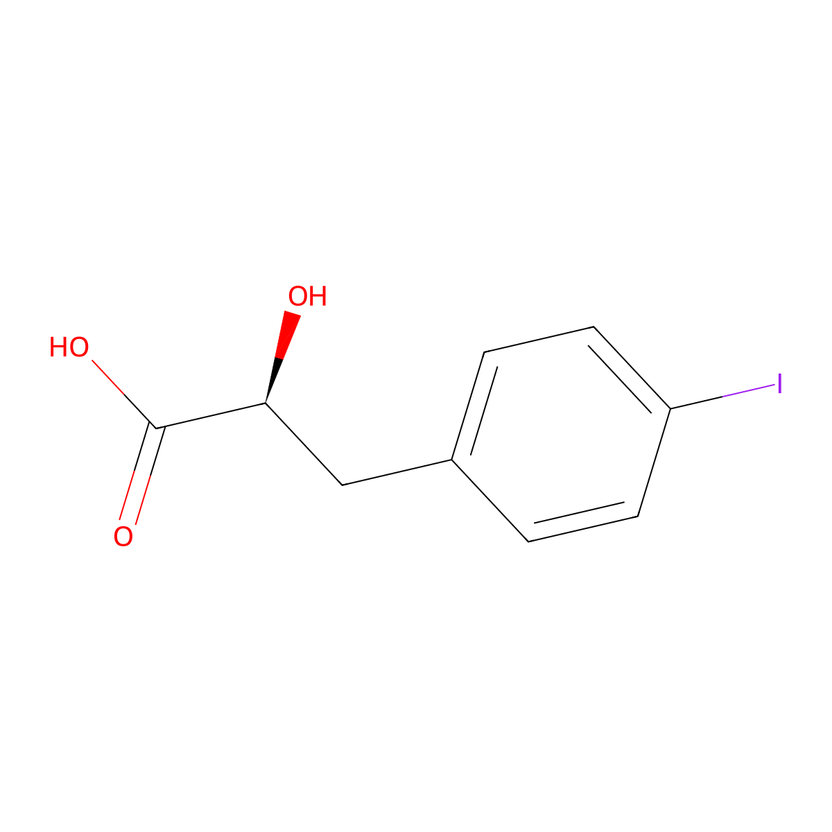 (S)-2-Hydroxy-3-(4-iodophenyl)propanoic acid molecular structure, CAS 2135332-74-8