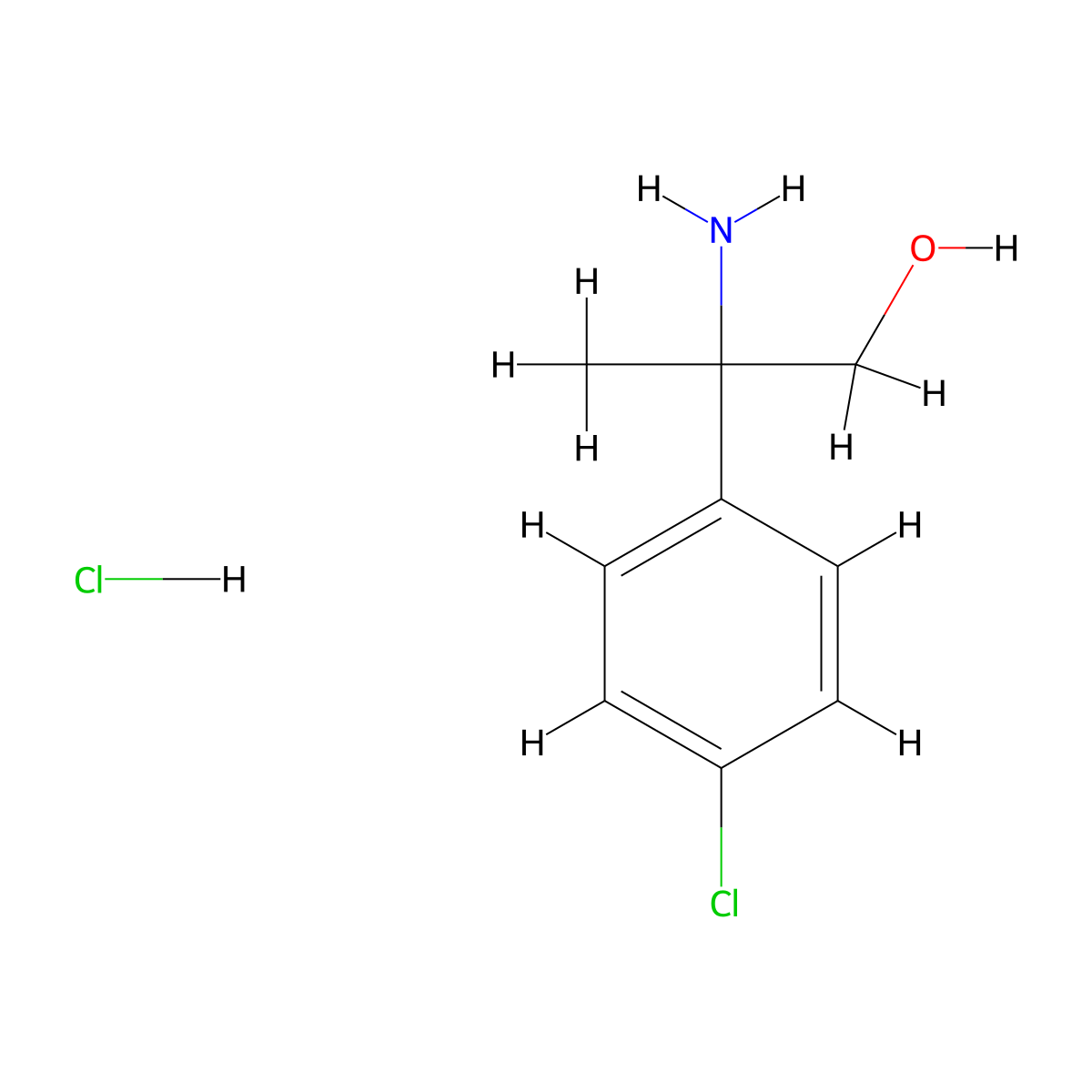 2-Amino-2-(4-chlorophenyl)propan-1-OL hcl molecular structure, CAS 2135332-76-0