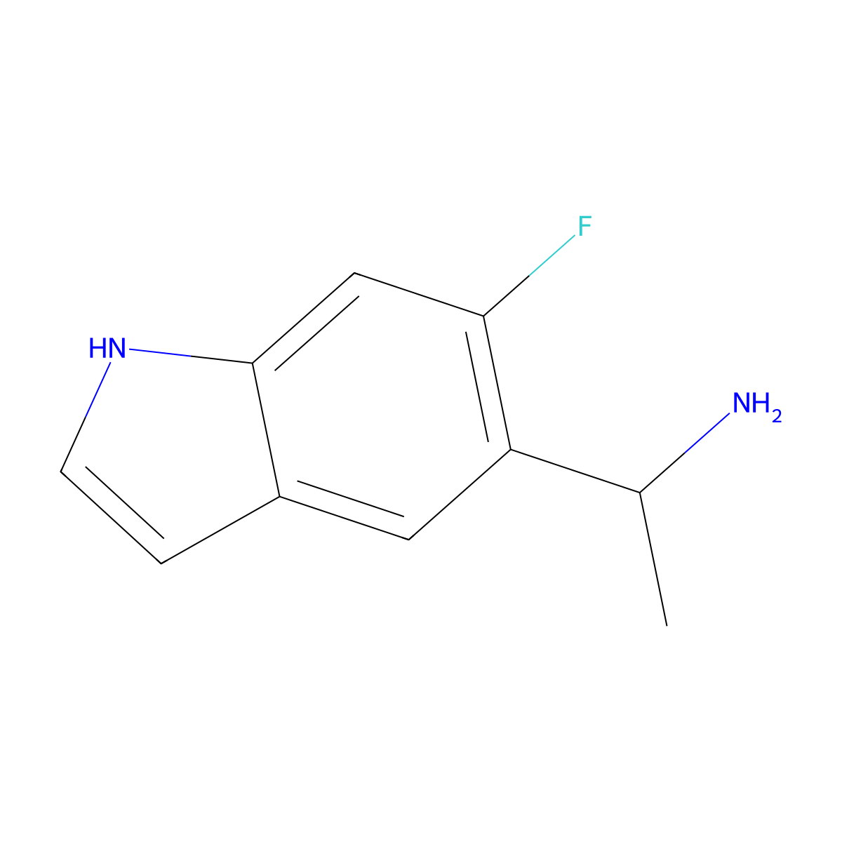 1-(6-Fluoro-1H-indol-5-YL)ethan-1-amine molecular structure, CAS 2135332-78-2