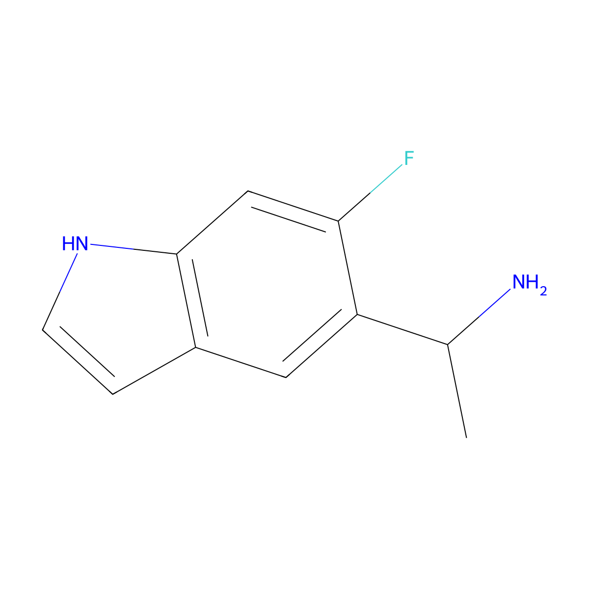1-(6-Fluoro-1H-indol-5-YL)ethan-1-amine molecular structure, CAS 2135332-78-2