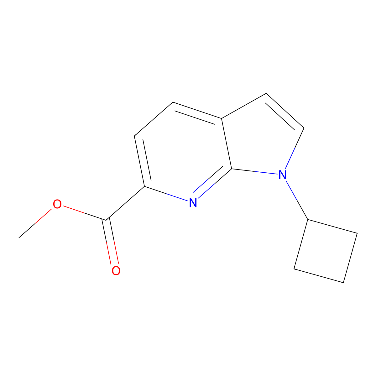 Methyl 1-cyclobutyl-1H-pyrrolo[2,3-B]pyridine-6-carboxylate molecular structure, CAS 2135332-79-3