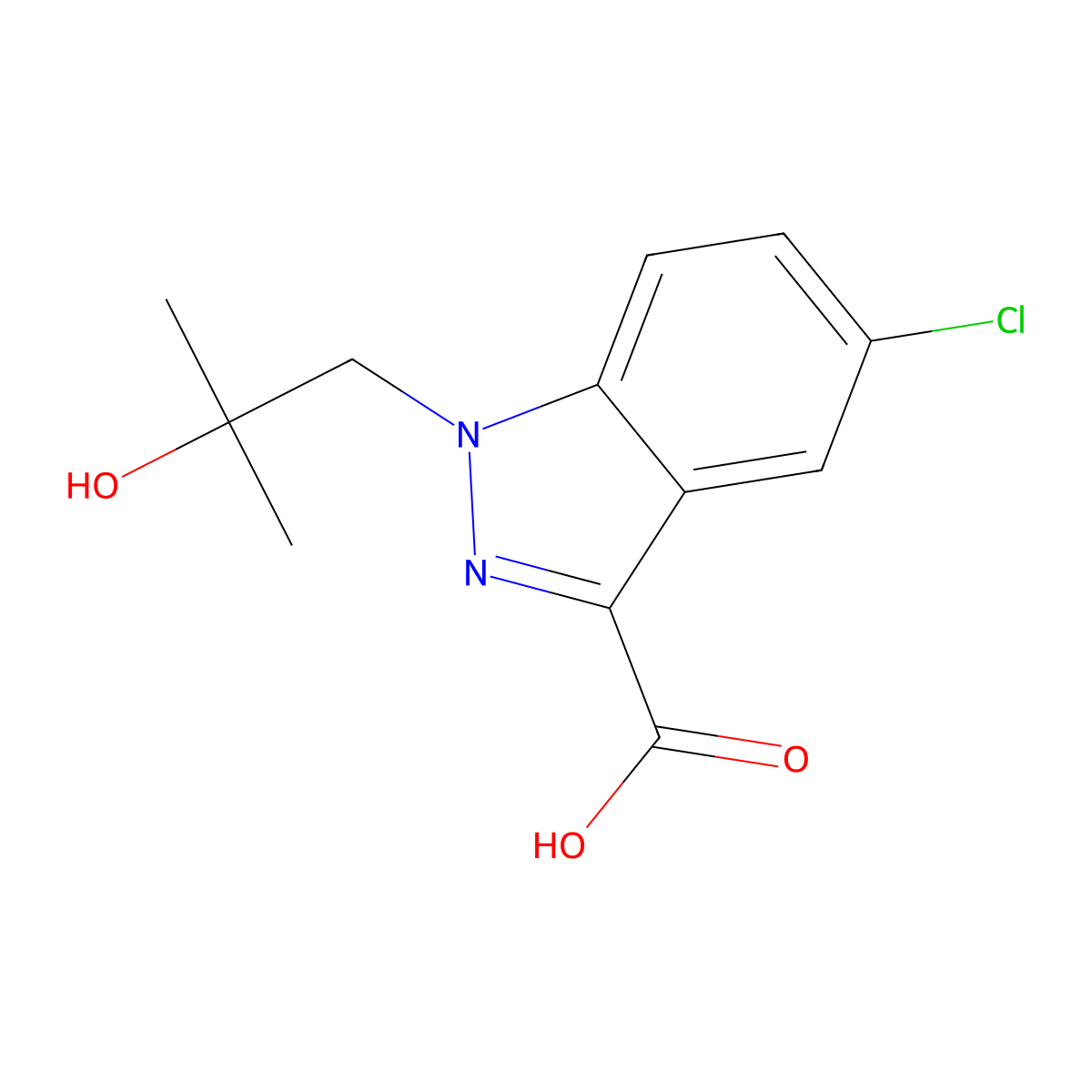 5-Chloro-1-(2-hydroxy-2-methylpropyl)-1H-indazole-3-carboxylic acid molecular structure, CAS 2135332-82-8