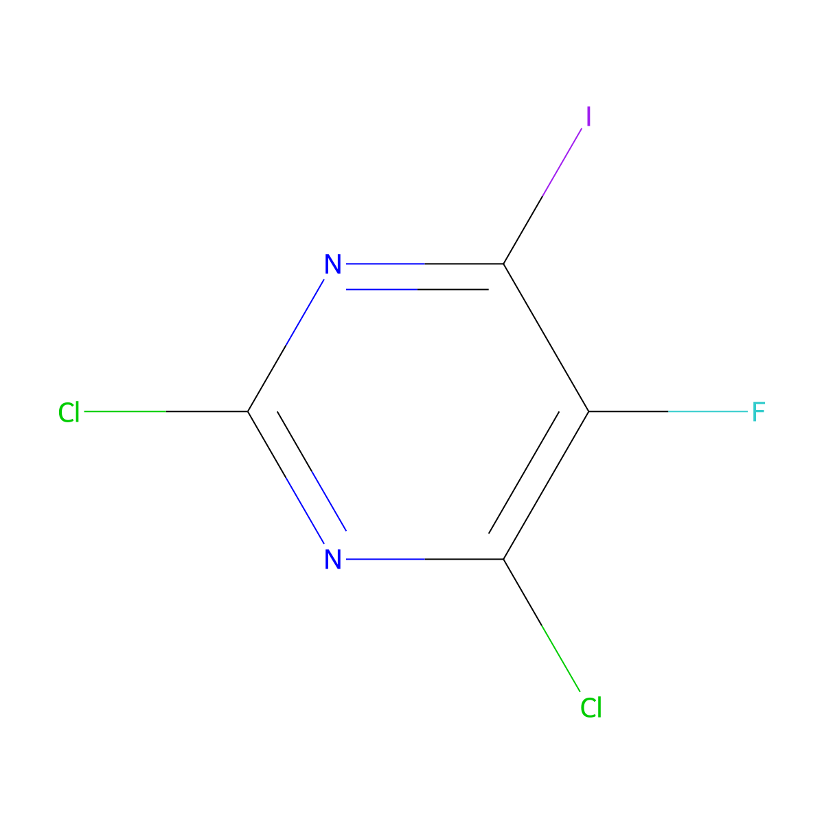 2,4-Dichloro-5-fluoro-6-iodopyrimidine molecular structure, CAS 2135336-64-8