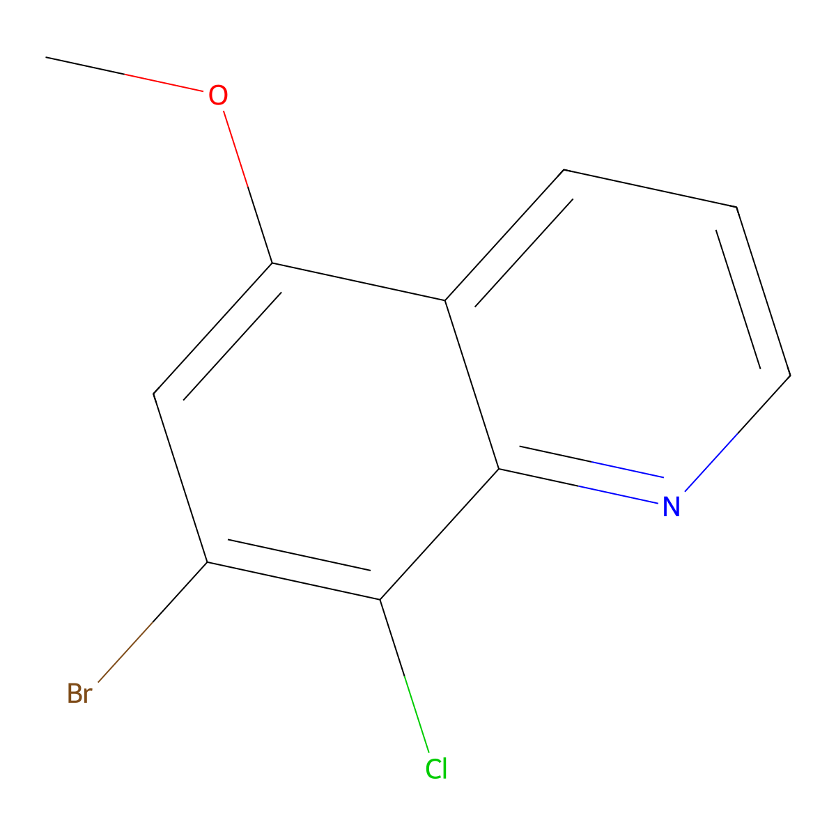 7-Bromo-8-chloro-5-methoxyquinoline molecular structure, CAS 2135336-67-1