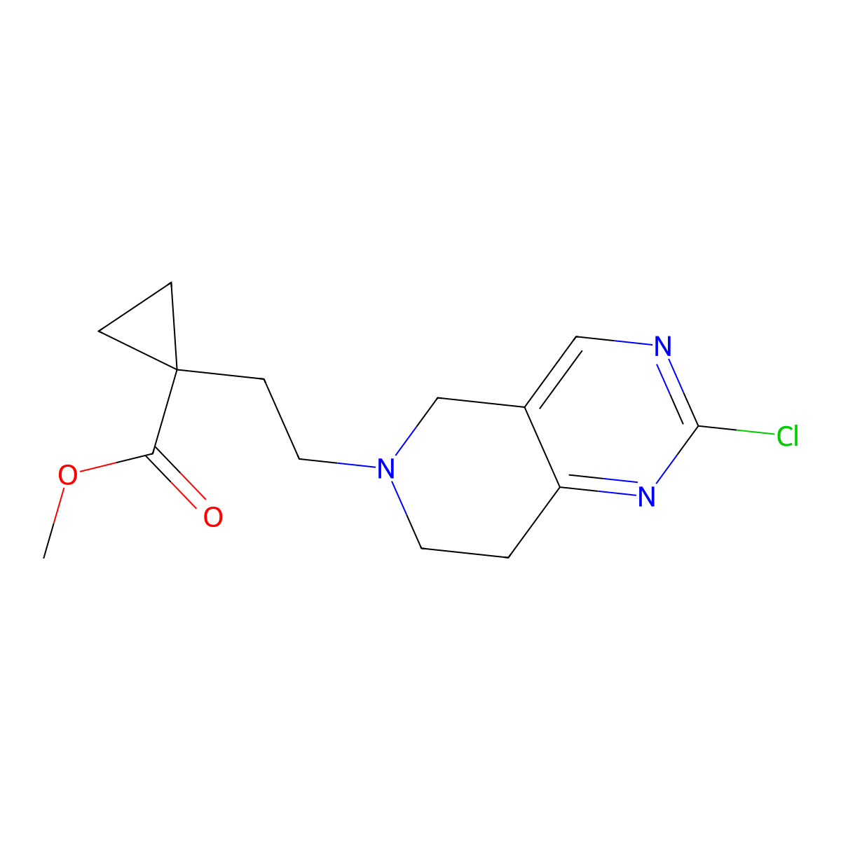 Methyl 1-(2-(2-chloro-7,8-dihydropyrido[4,3-D]pyrimidin-6(5H)-YL)ethyl)cyclopropane-1-carboxylate molecular structure, CAS 2135336-85-3