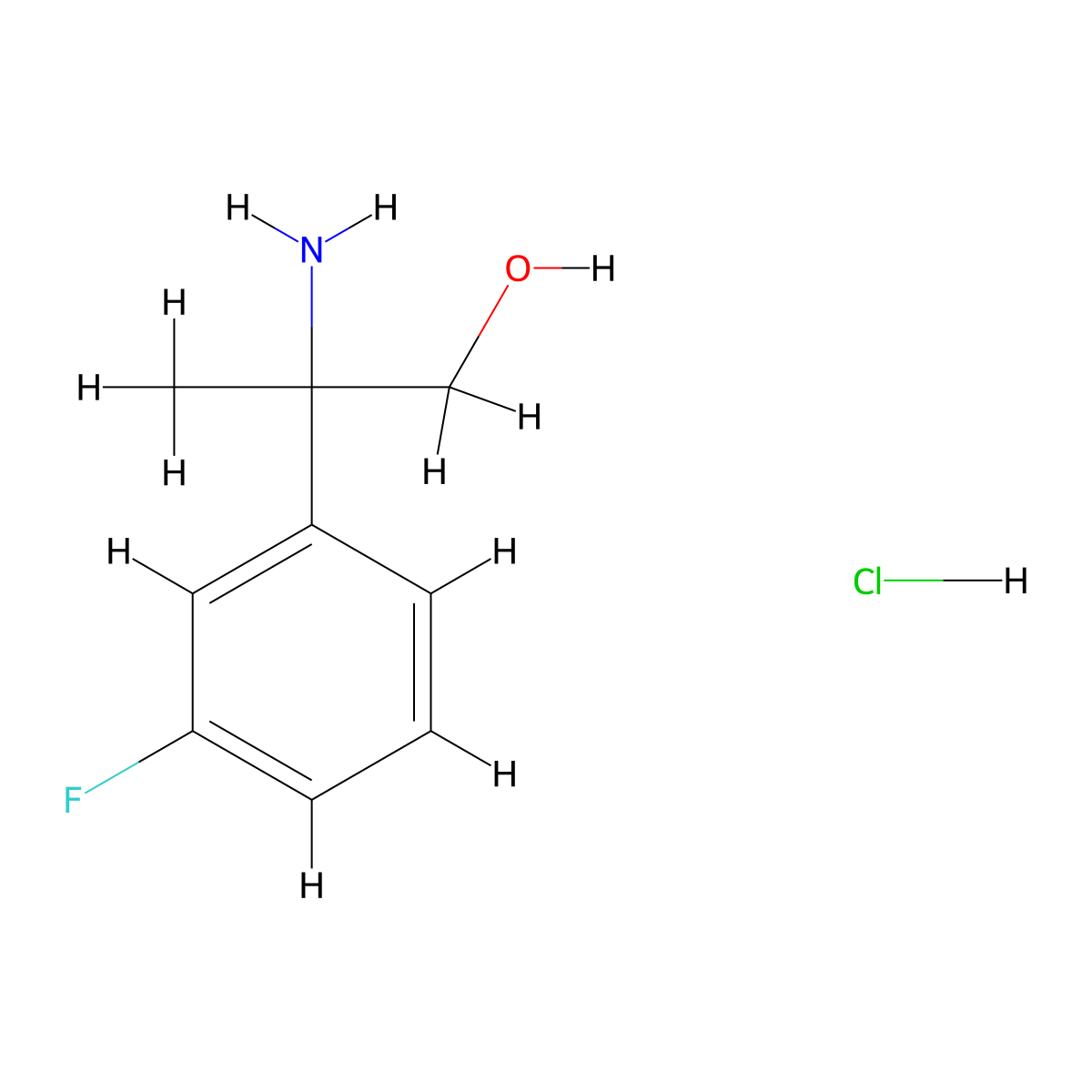 2-Amino-2-(3-fluorophenyl)propan-1-ol hydrochloride molecular structure, CAS 2135336-87-5