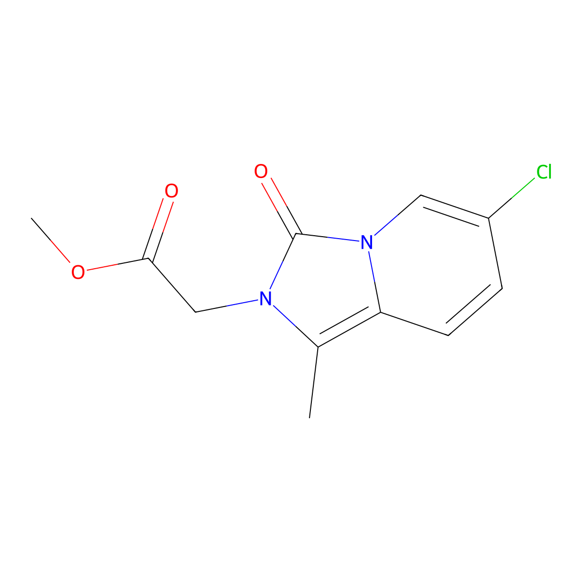 Methyl 2-(6-chloro-1-methyl-3-oxoimidazo[1,5-A]pyridin-2(3H)-YL)acetate molecular structure, CAS 2135336-88-6