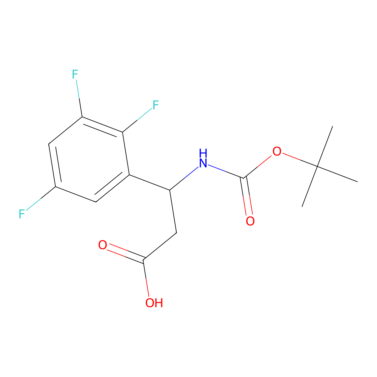 3-((Tert-butoxycarbonyl)amino)-3-(2,3,5-trifluorophenyl)propanoic acid molecular structure, CAS 2135336-92-2