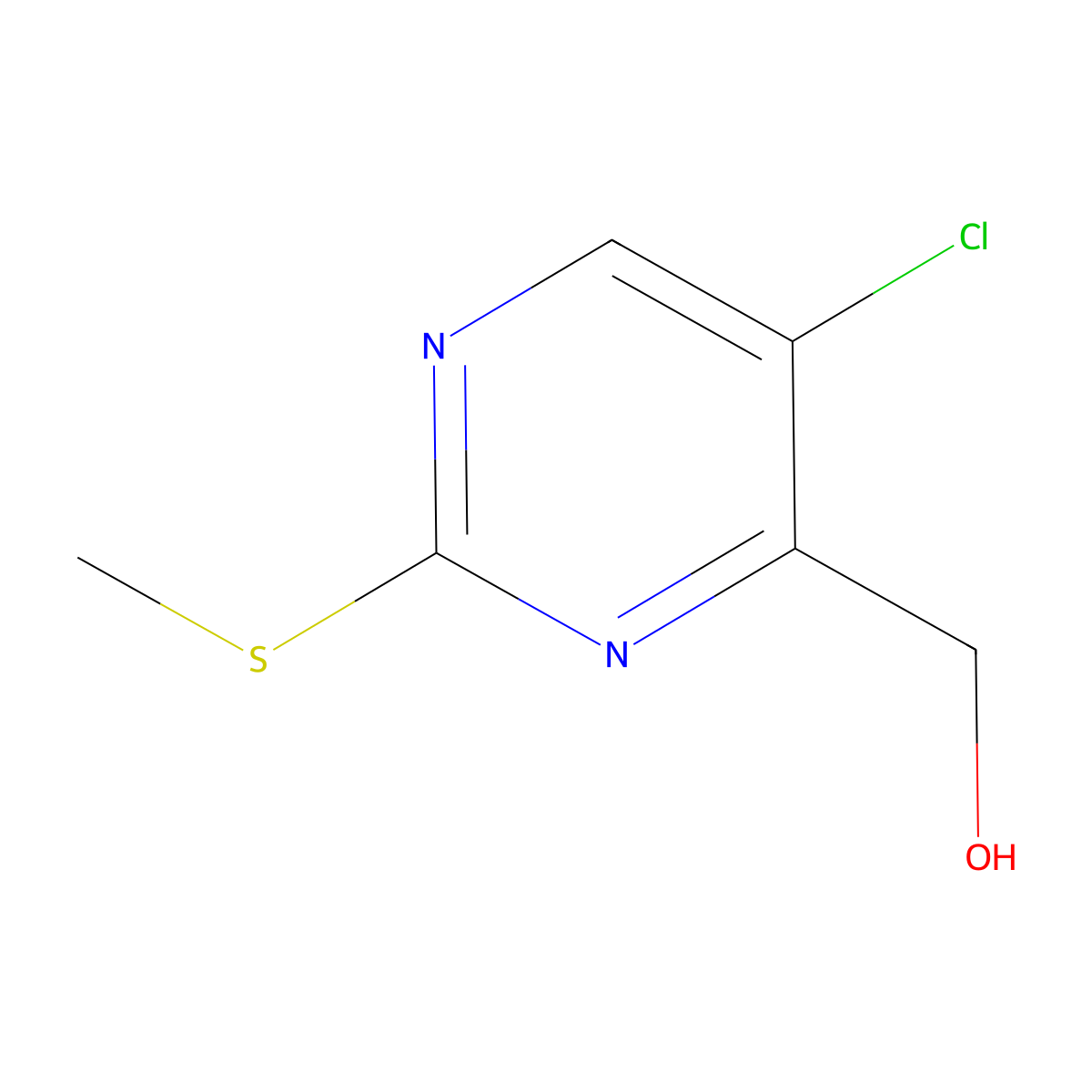5-Chloro-4-(hydroxymethyl)-2-(methylthio)pyrimidin molecular structure, CAS 2135339-71-6