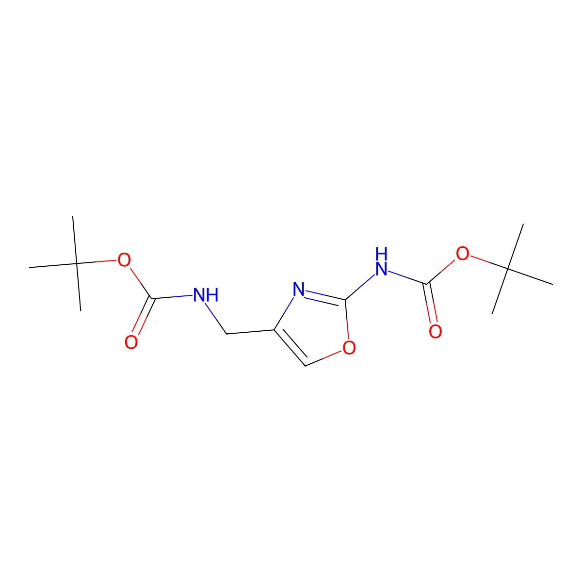 2-(Boc-amino)-4-[(Boc-amino)methyl]oxazole molecular structure, CAS 2135339-72-7